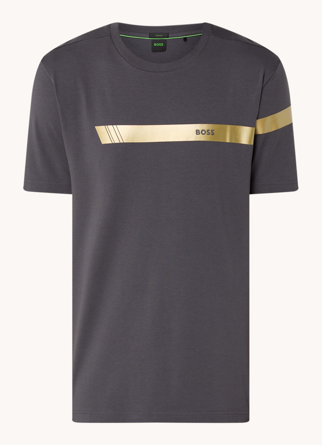 BOSS T-shirt met logo - voorkant 3 antraciet