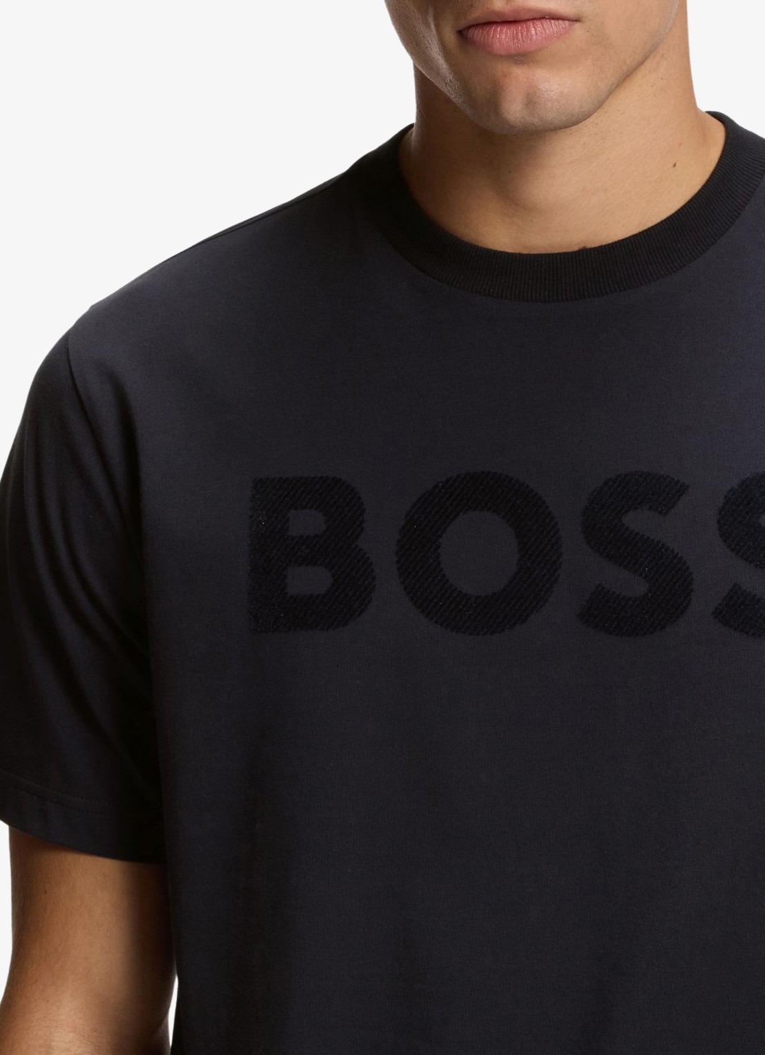 BOSS T-shirt met logo - detail 5 donkerblauw