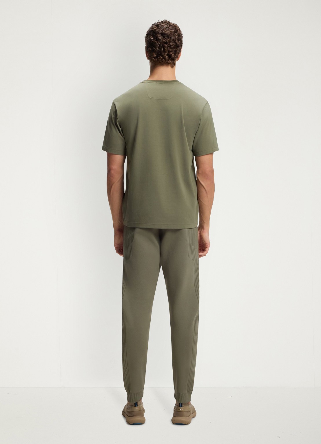 BOSS T-shirt met logo - achterkant khaki