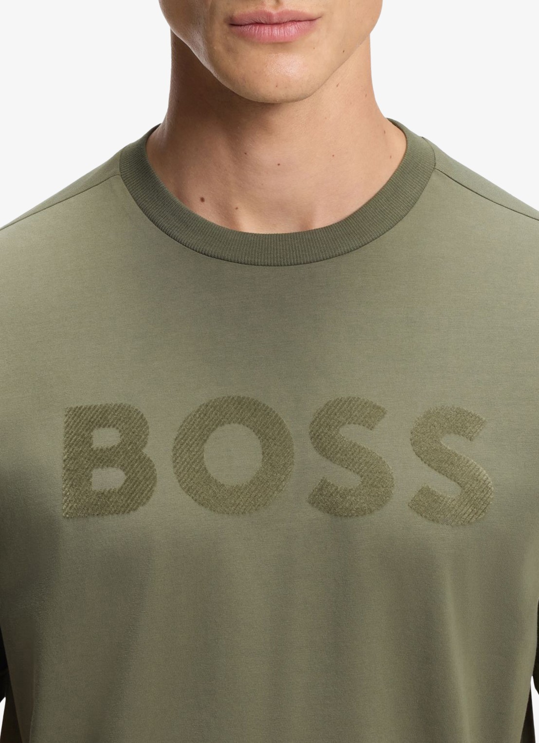 BOSS T-shirt met logo - detail 5 khaki