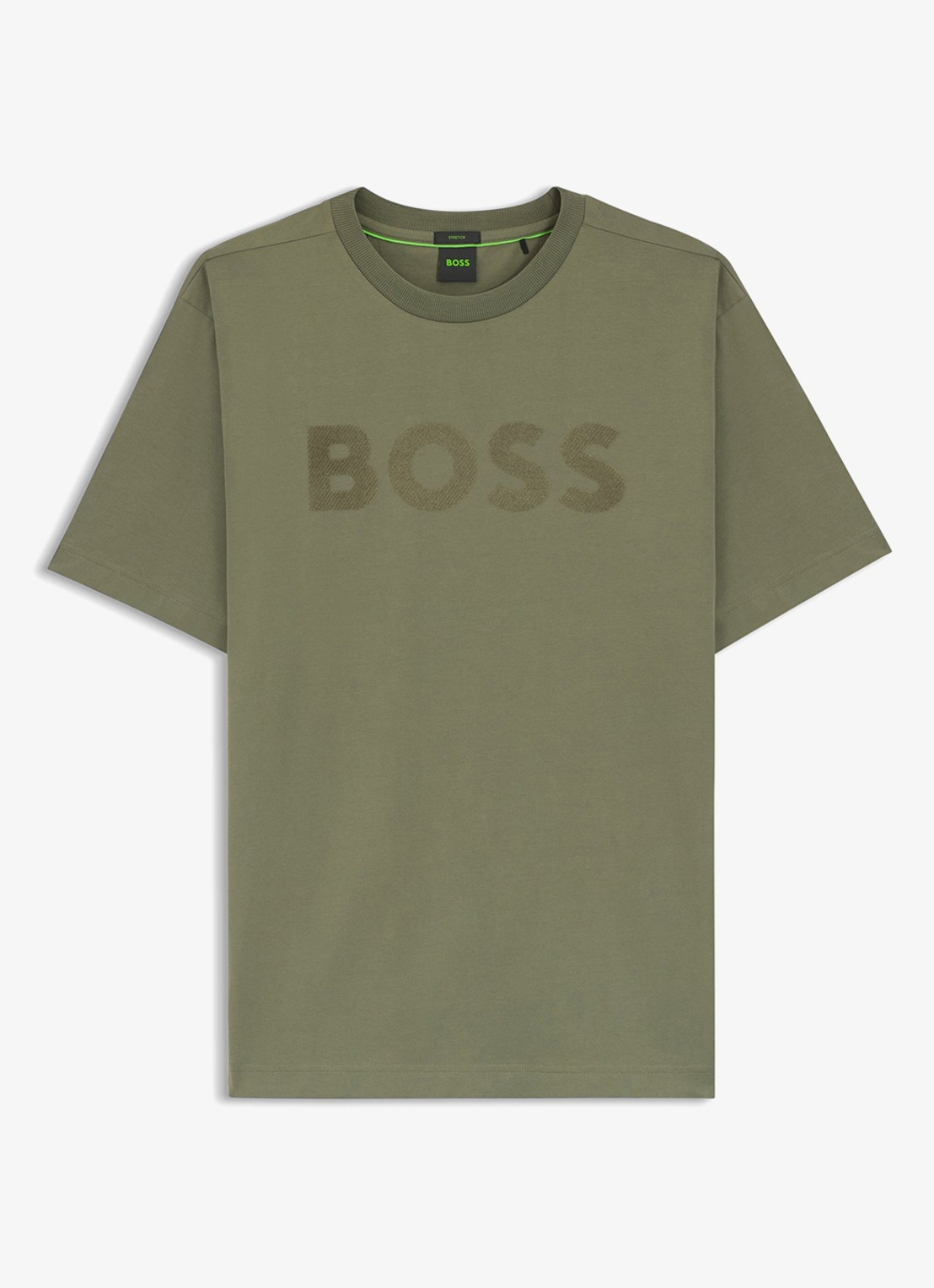 BOSS T-shirt met logo - voorkant 2 khaki