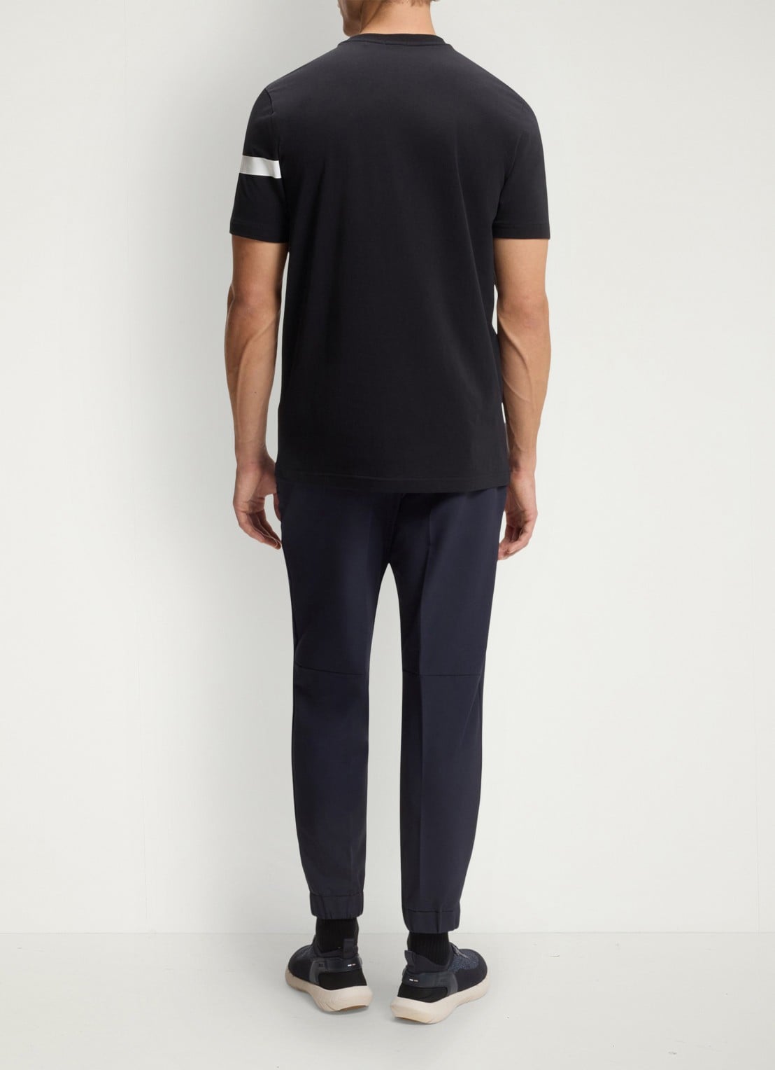 BOSS T-shirt met logo - achterkant donkerblauw