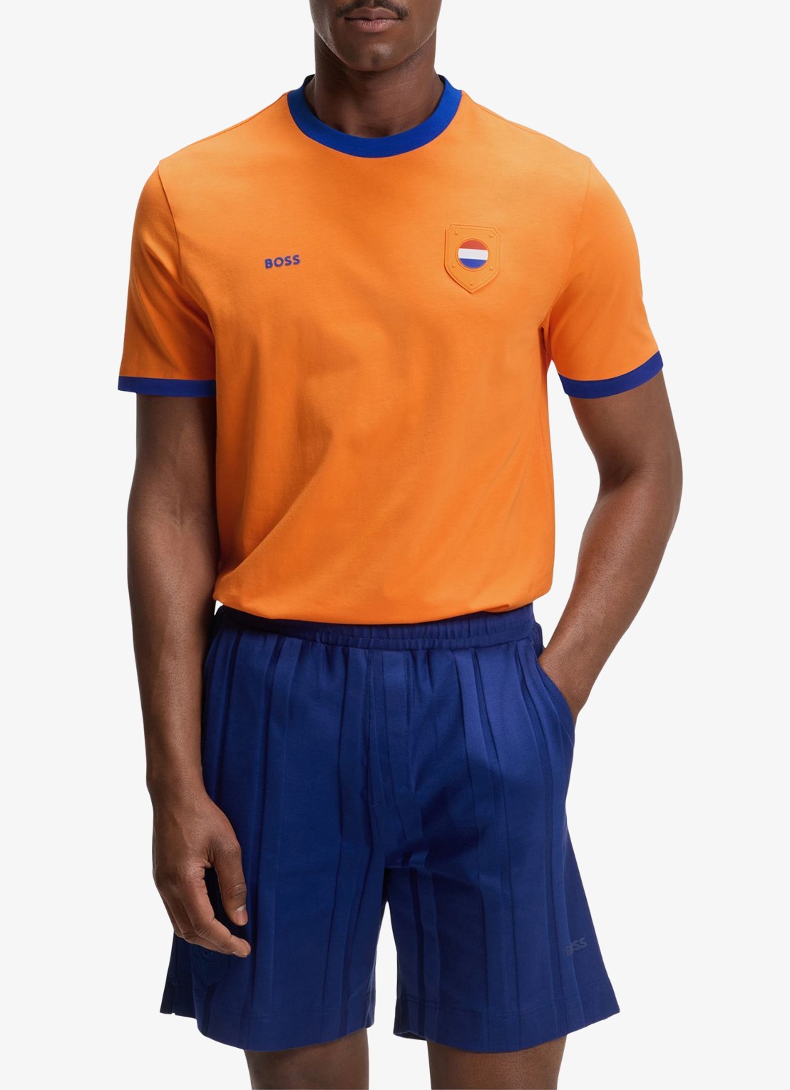 BOSS T-shirt met logo - detail 3 bright orange-821 / oranje