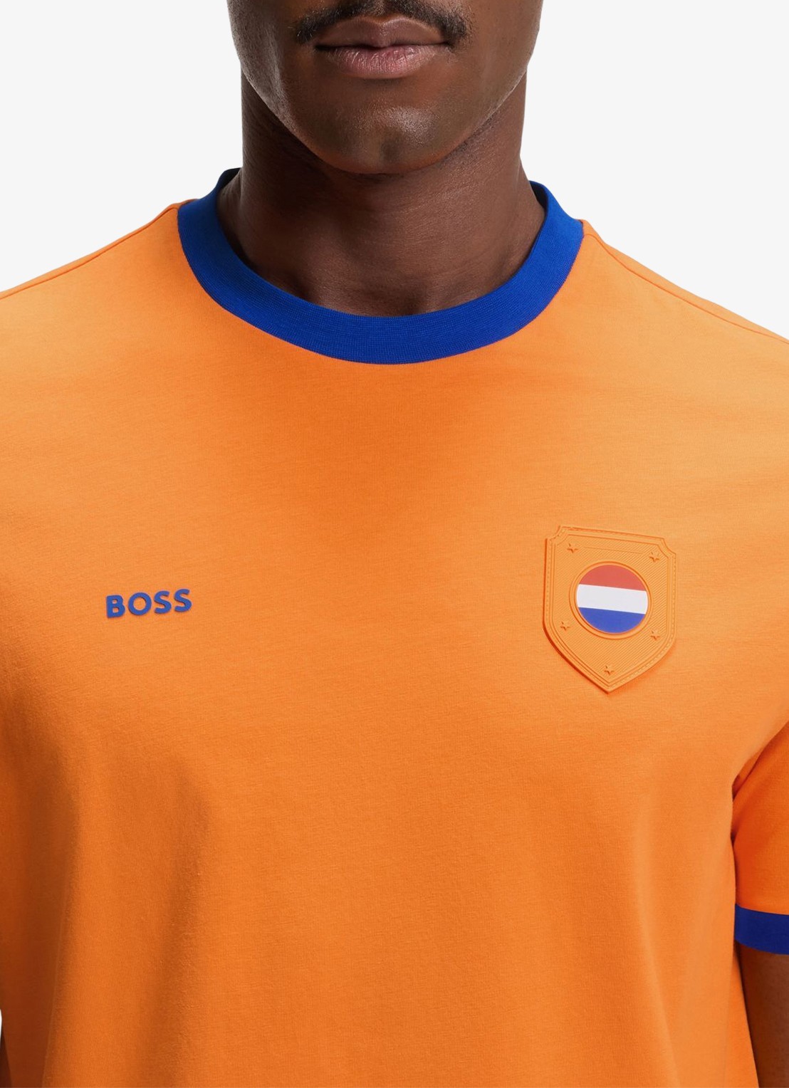 BOSS T-shirt met logo - detail 4 bright orange-821 / oranje