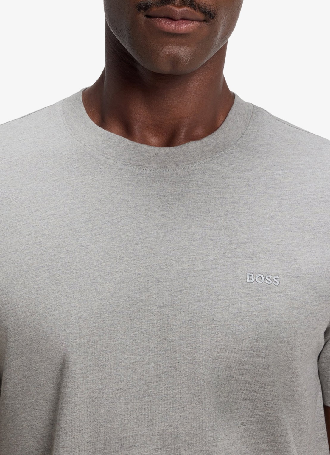 BOSS T-shirt met logo - detail 4 grijsmele