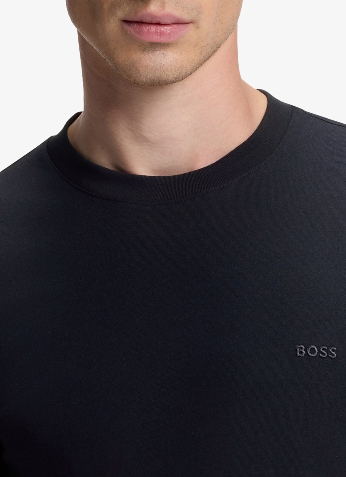 BOSS T-shirt met logo - detail 5 donkerblauw