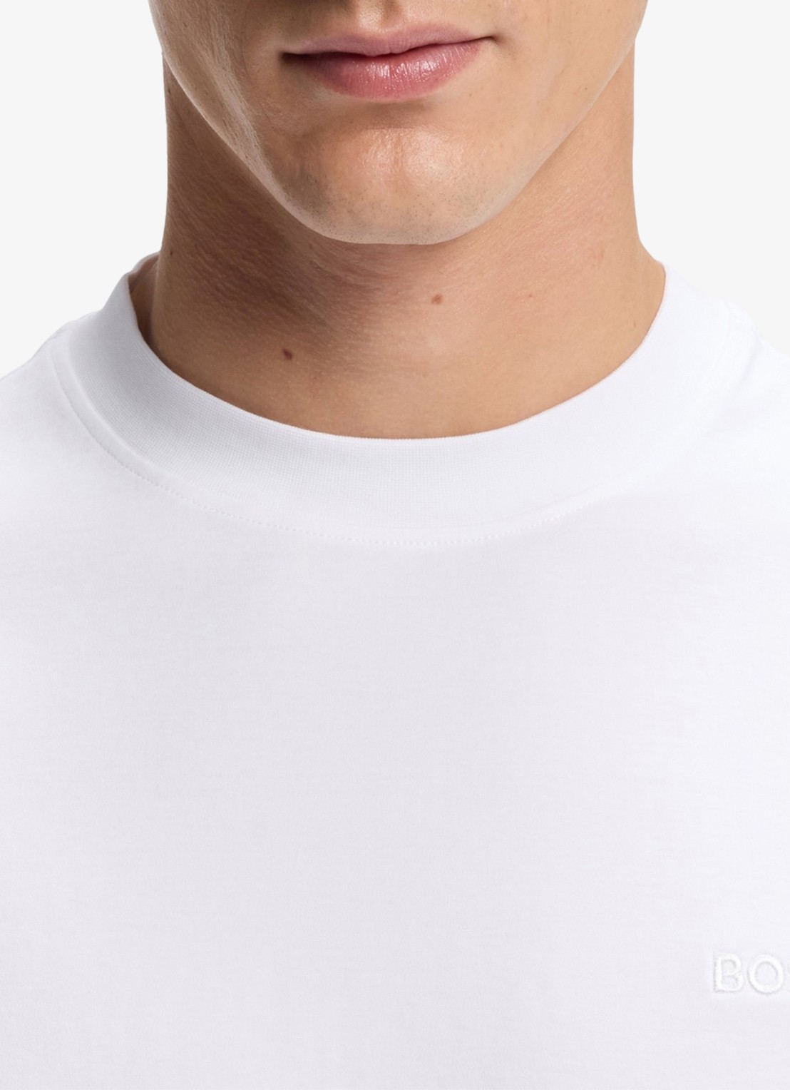 BOSS T-shirt met logoborduring  - detail 4 wit