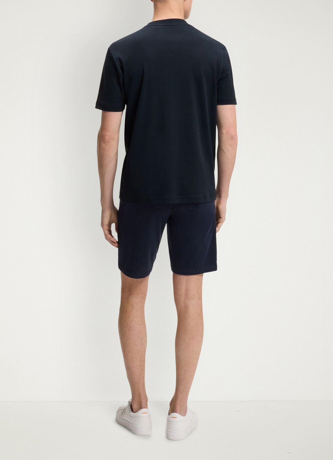 BOSS T-shirt met logoborduring  - achterkant 3 donkerblauw