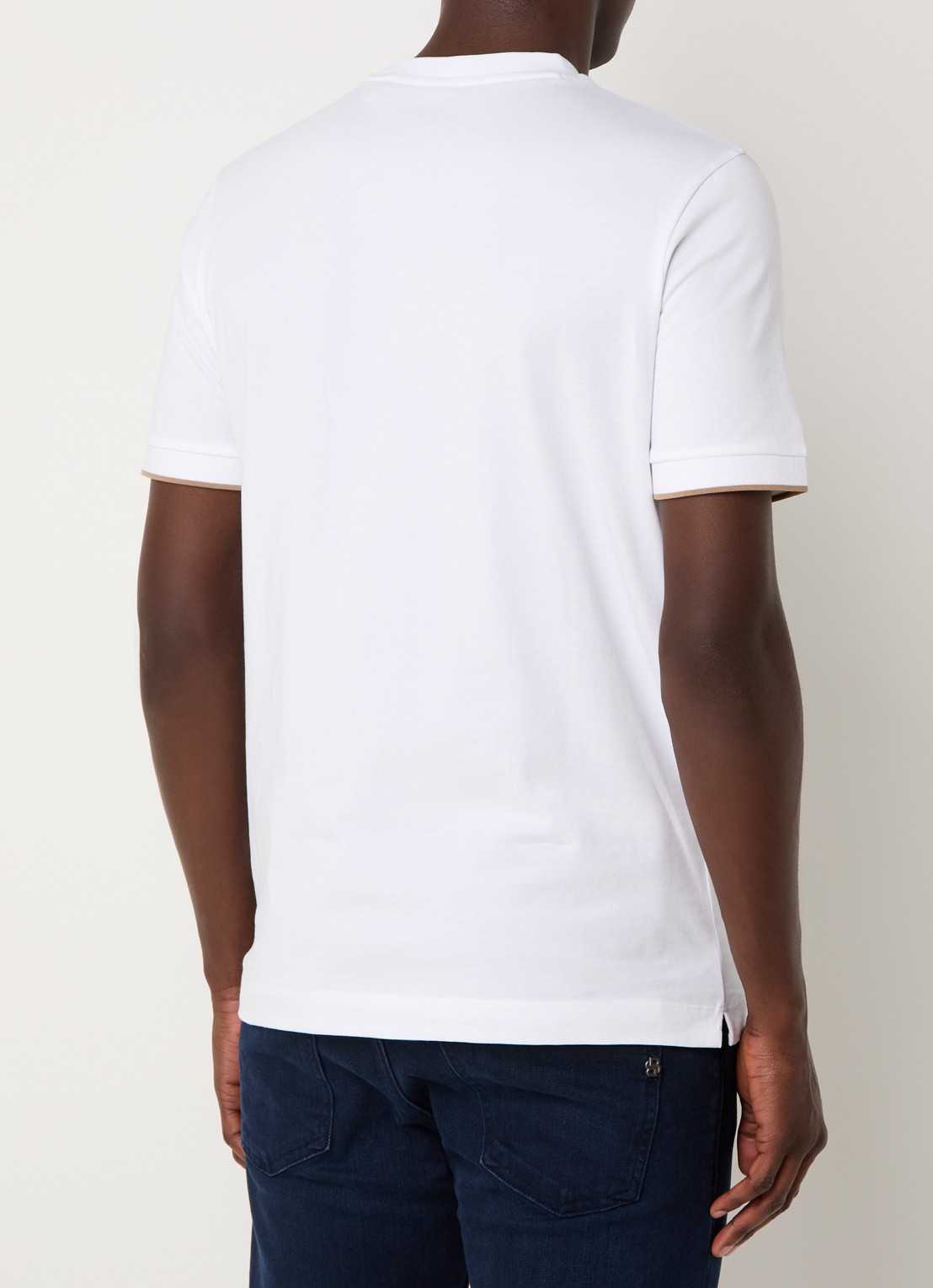 BOSS T-shirt met logoborduring - achterkant 4 white-100 / wit