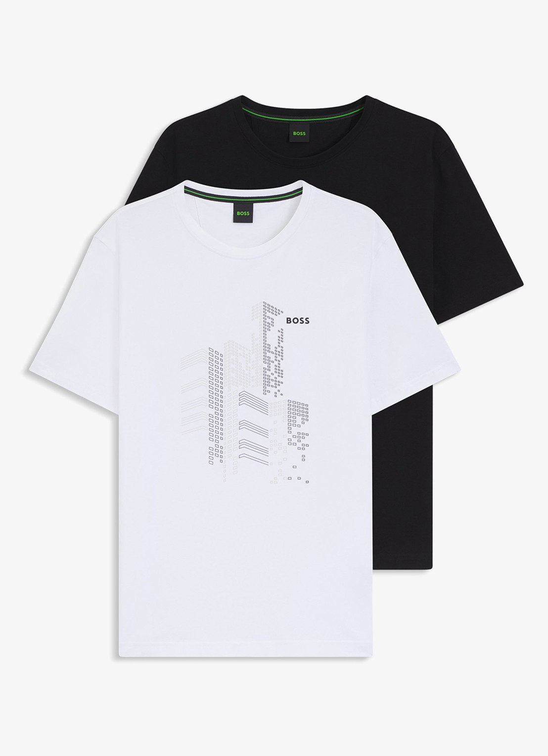 BOSS T-shirt met logoprint in 2-pack - voorkant 3 wit