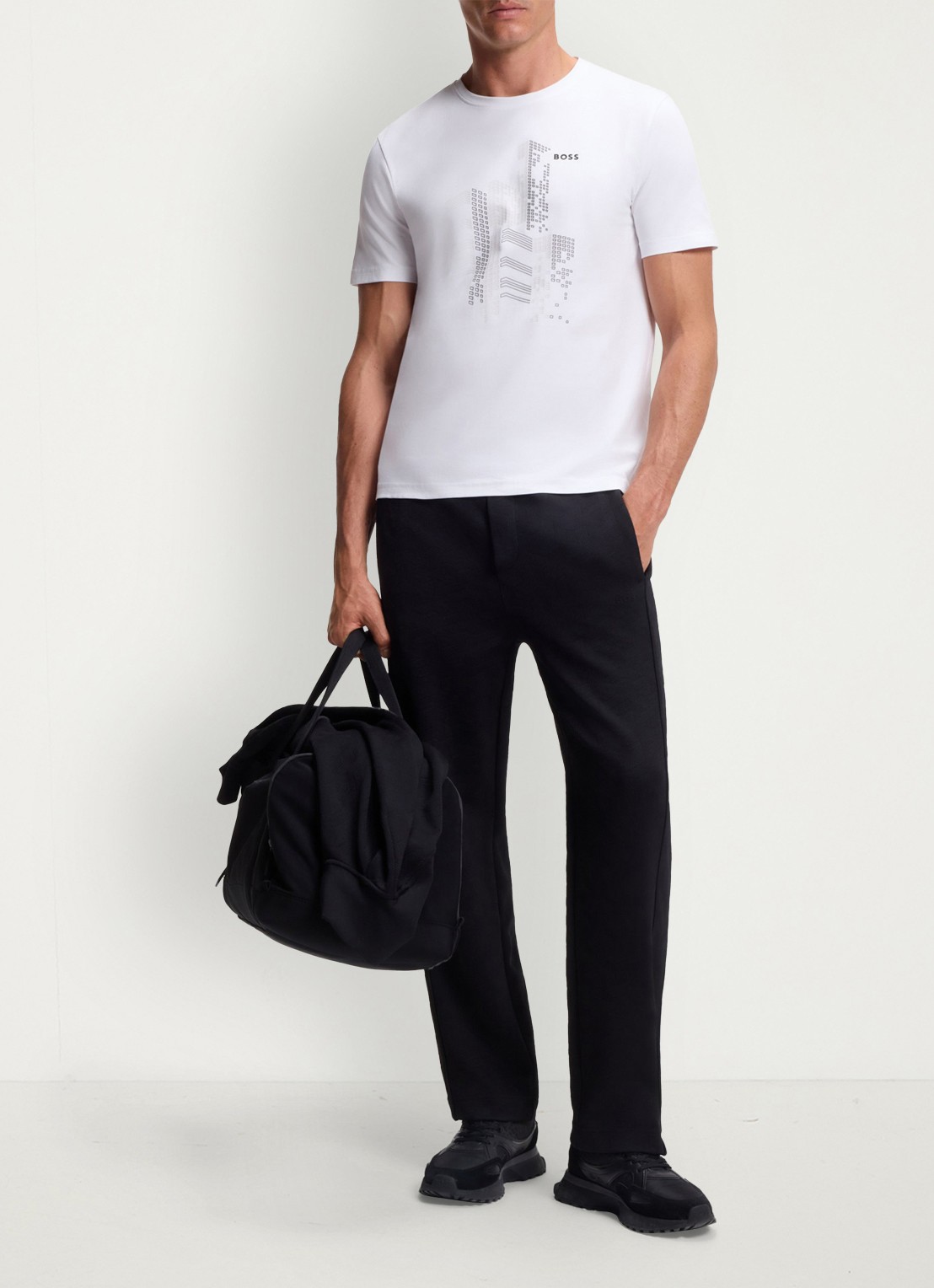 BOSS T-shirt met logoprint in 2-pack - voorkant 4 wit