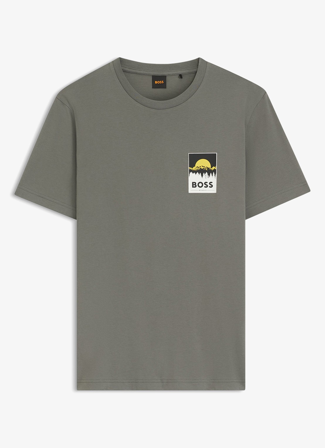 BOSS T-shirt met logoprint - voorkant 4 grijs