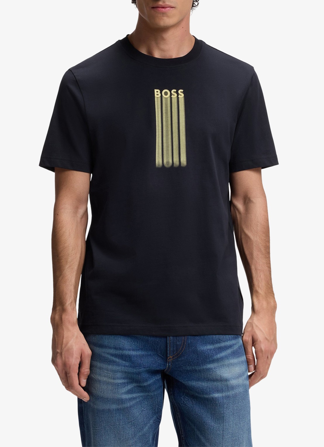 BOSS T-shirt met logoprint - detail 4 dark blue-404 / blauw