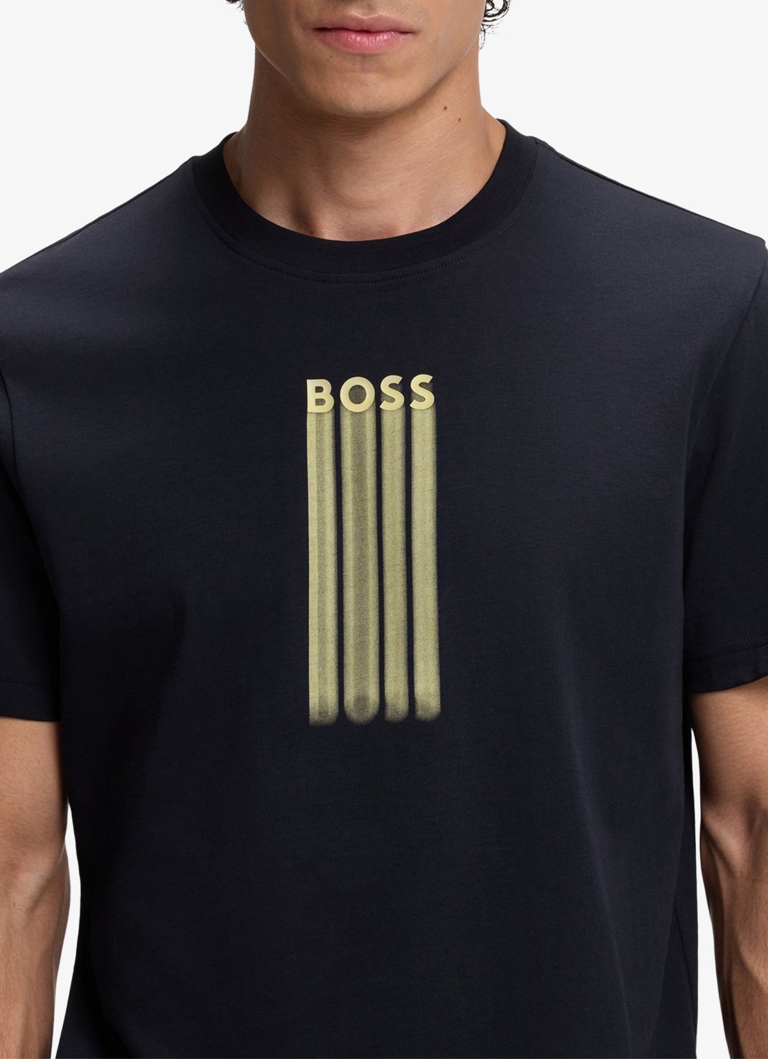 BOSS T-shirt met logoprint - detail 5 dark blue-404 / blauw