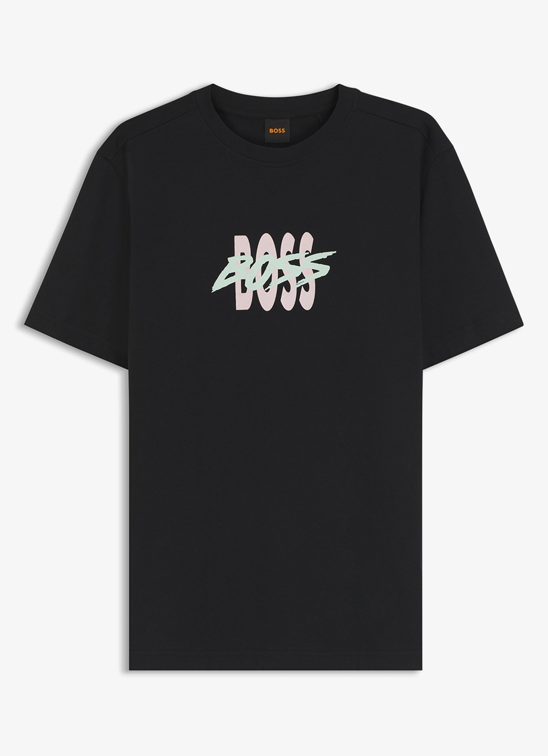 BOSS T-shirt met logoprint - voorkant 4 black-001 / zwart