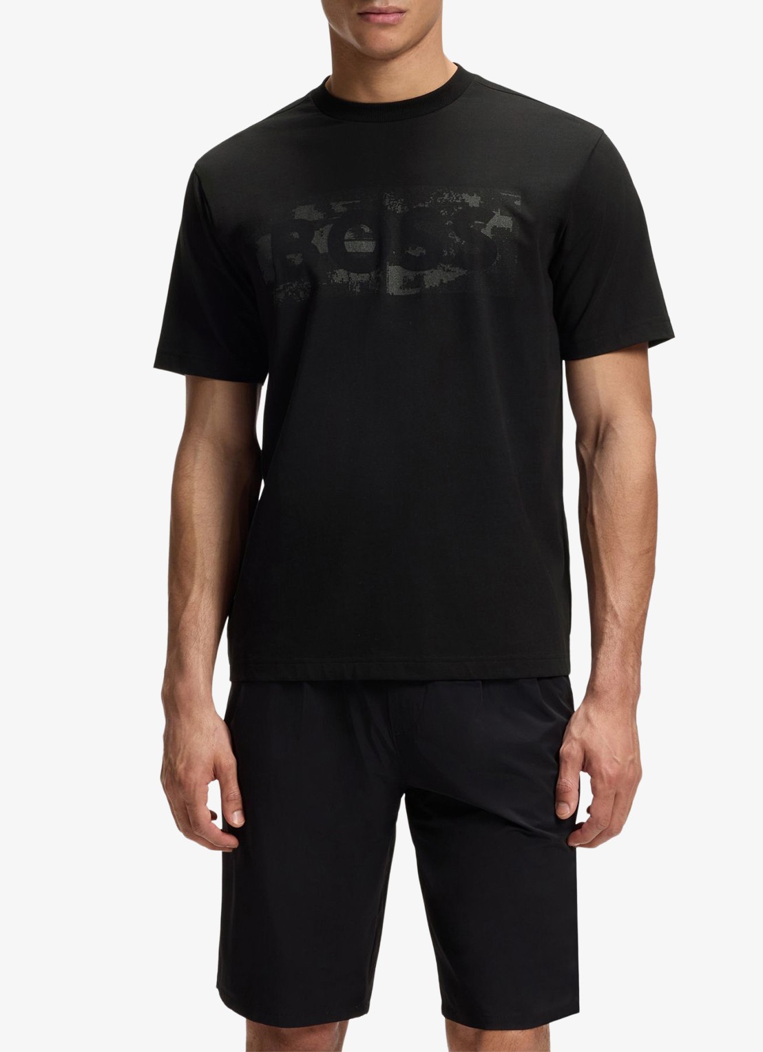 BOSS T-shirt met logoprint - detail 4 black-001 / zwart