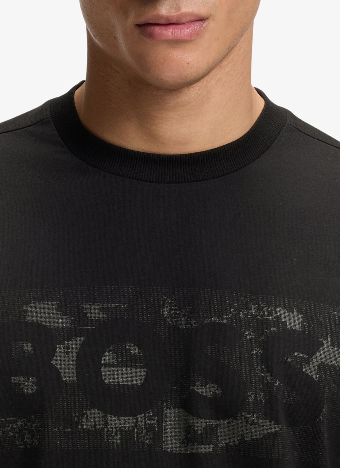BOSS T-shirt met logoprint - detail 5 black-001 / zwart