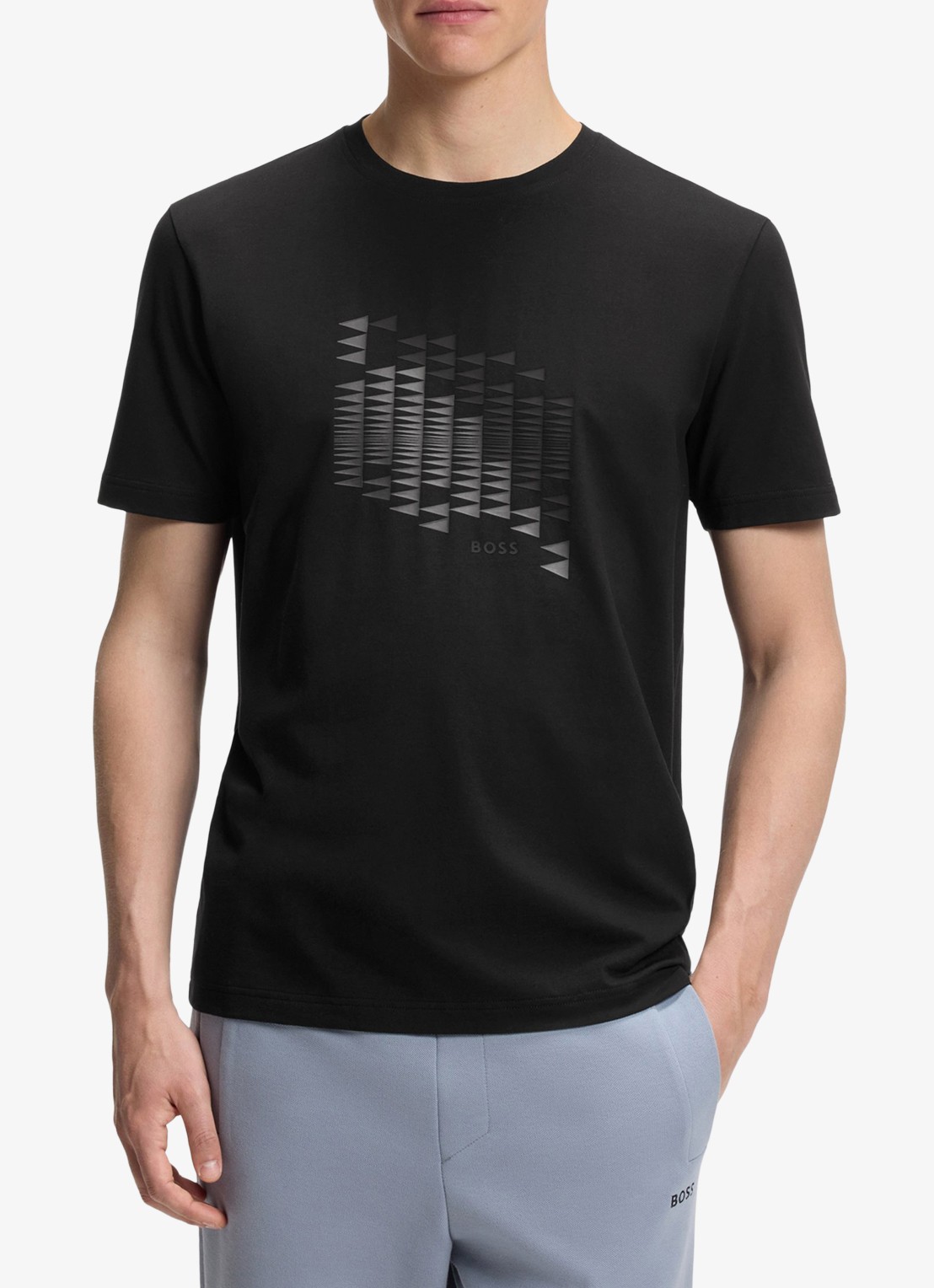 BOSS T-shirt met logoprint - detail 4 zwart