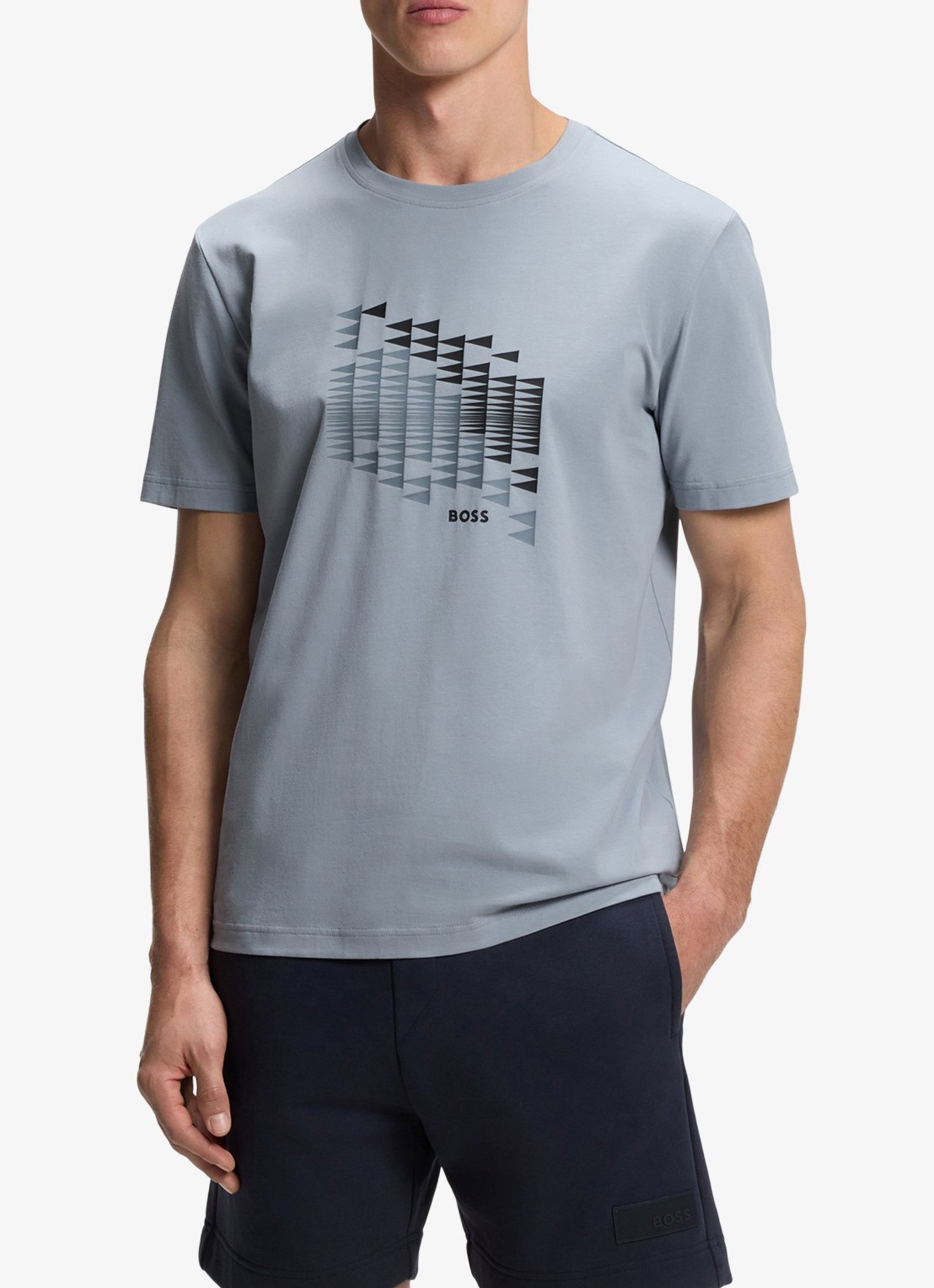 BOSS T-shirt met logoprint - detail dark grey-026