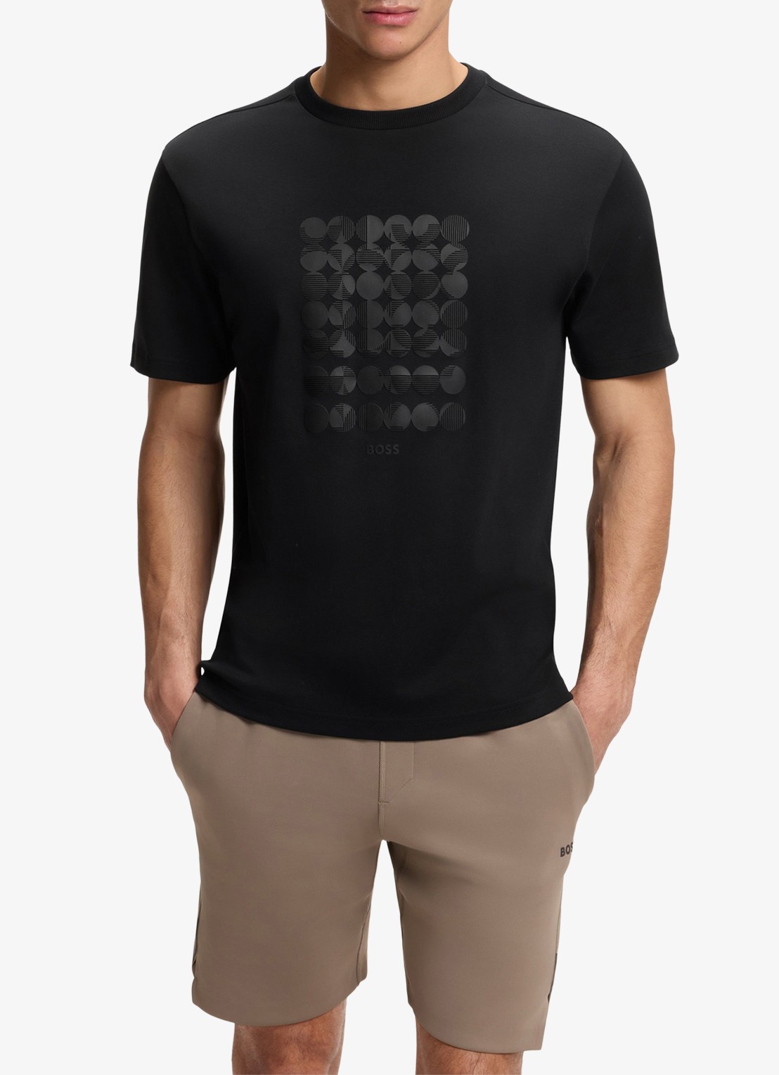 BOSS T-shirt met logoprint - detail 4 zwart