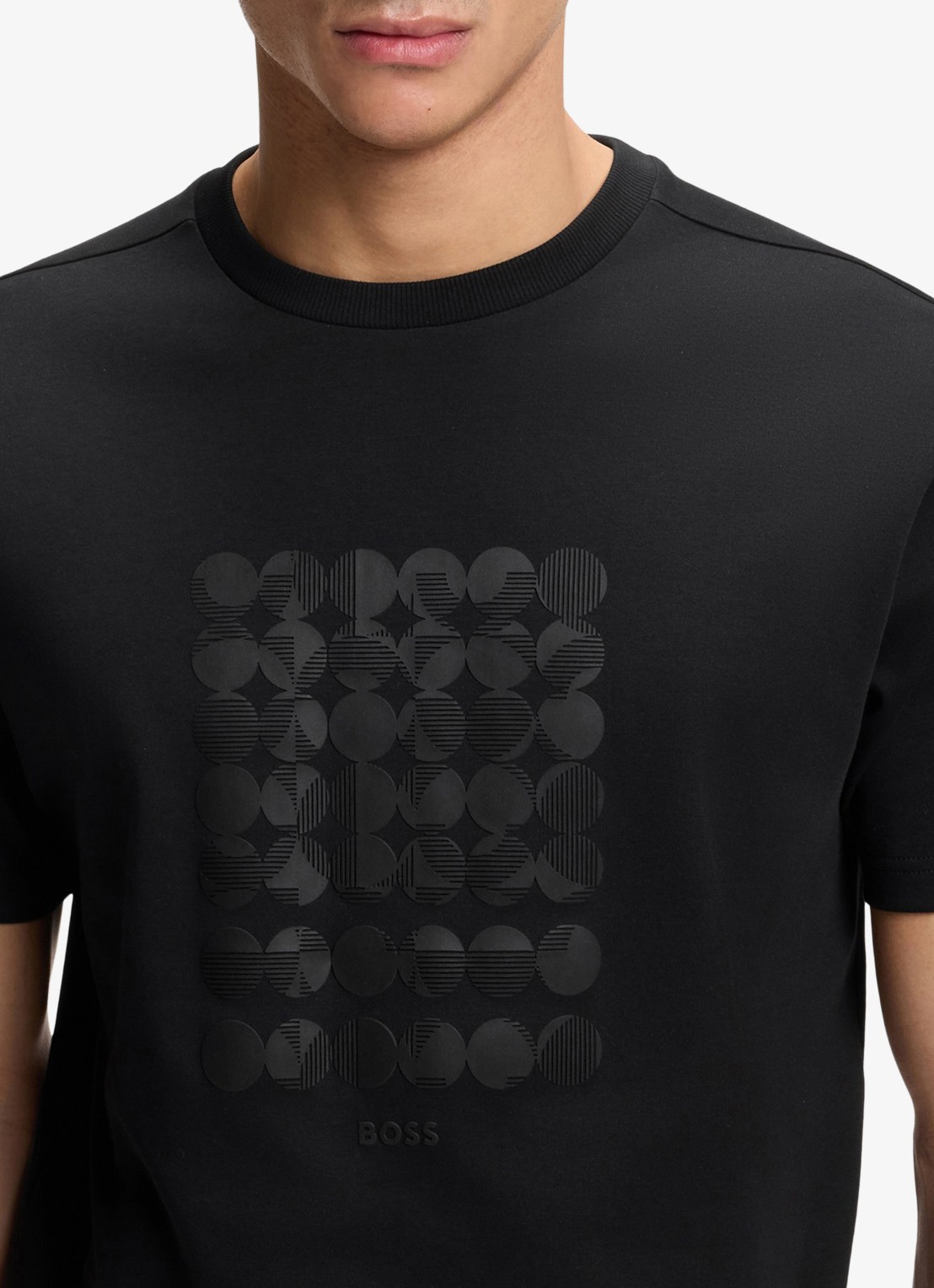 BOSS T-shirt met logoprint - detail 5 zwart
