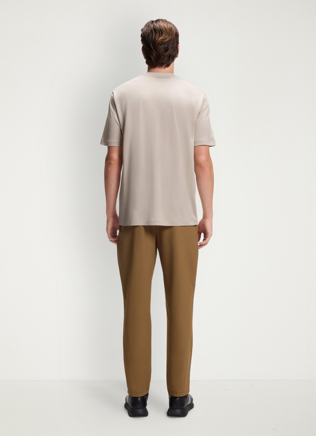 BOSS T-shirt met logoprint - achterkant 3 open beige-299 / beige