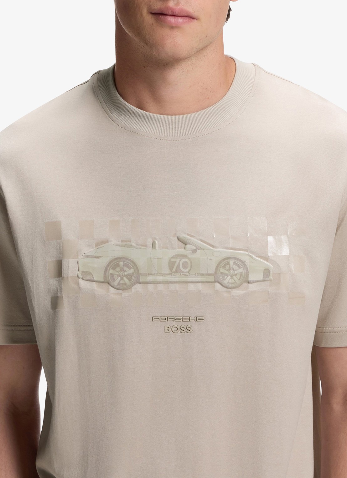 BOSS T-shirt met logoprint - detail 2 open beige-299 / beige