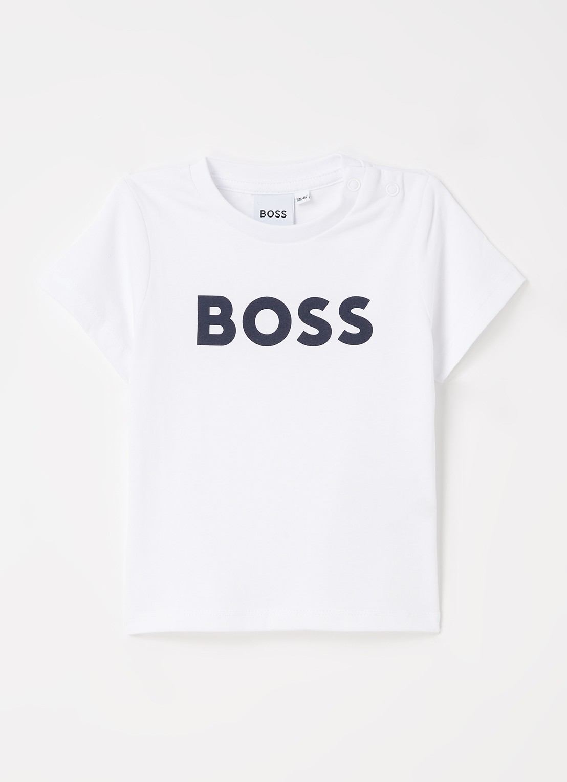 BOSS T-shirt met logoprint - voorkant wit