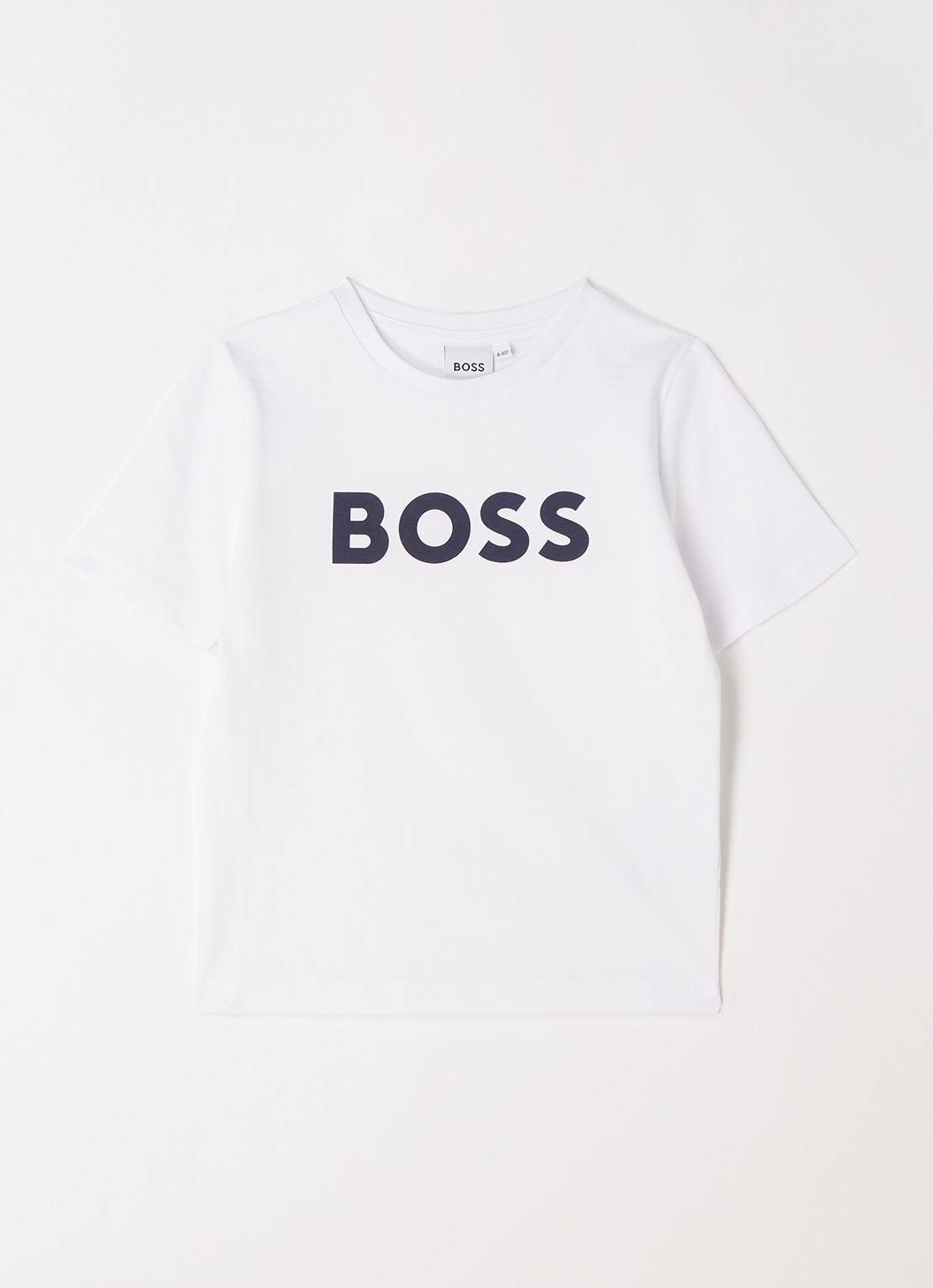 BOSS T-shirt met logoprint - voorkant wit