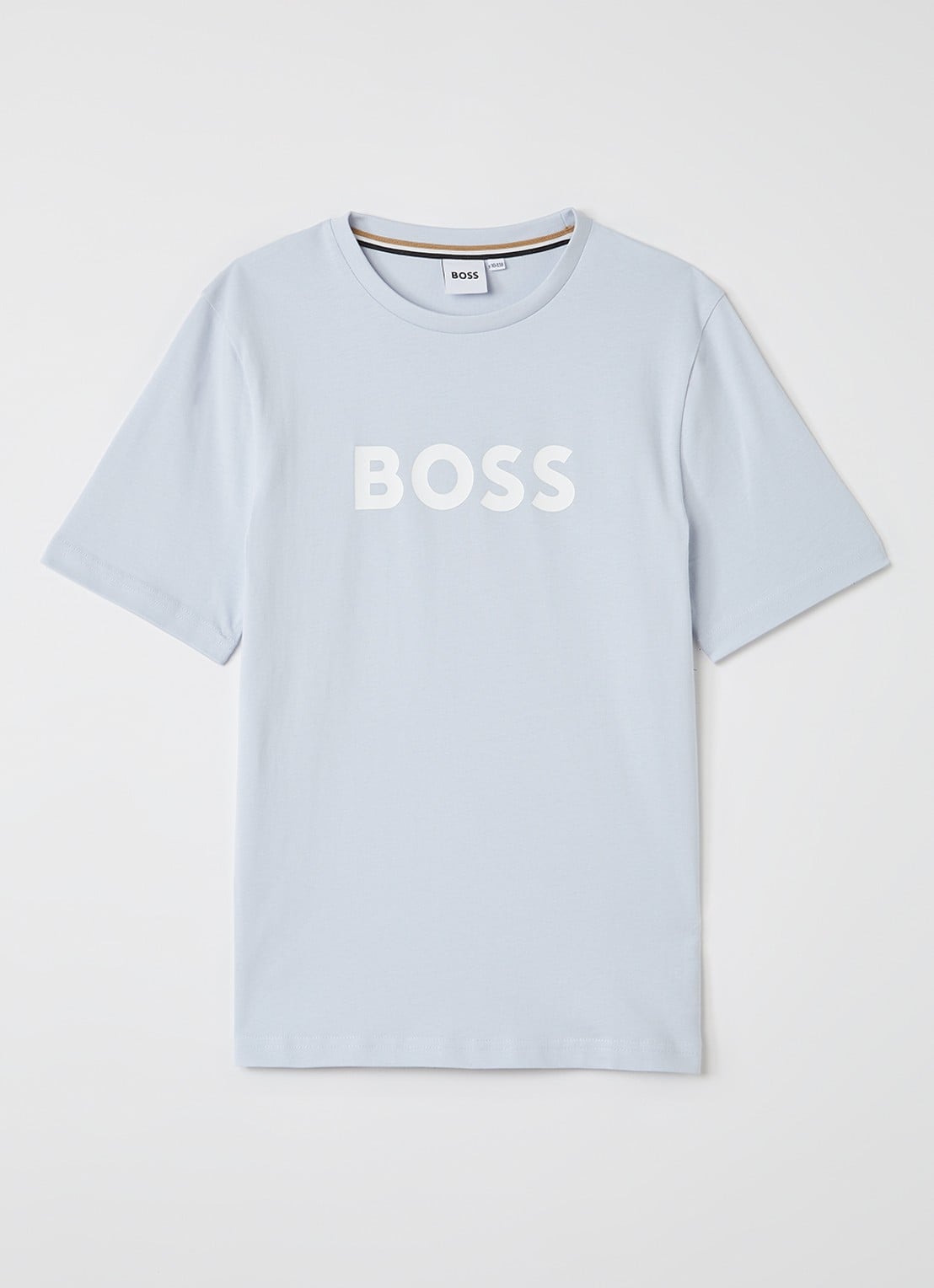 BOSS T-shirt met logoprint - voorkant 3 lichtblauw