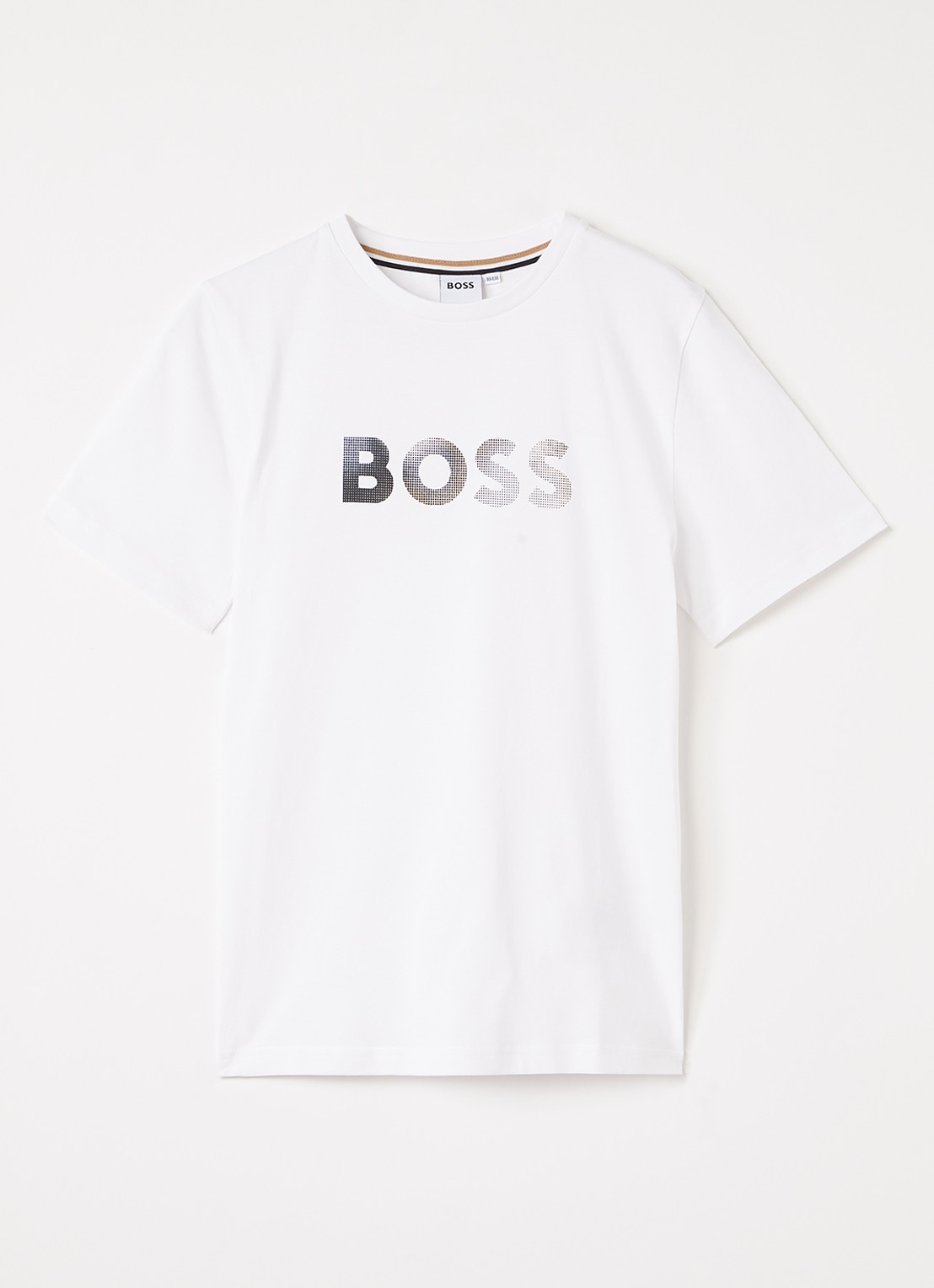BOSS T-shirt met logoprint - voorkant wit