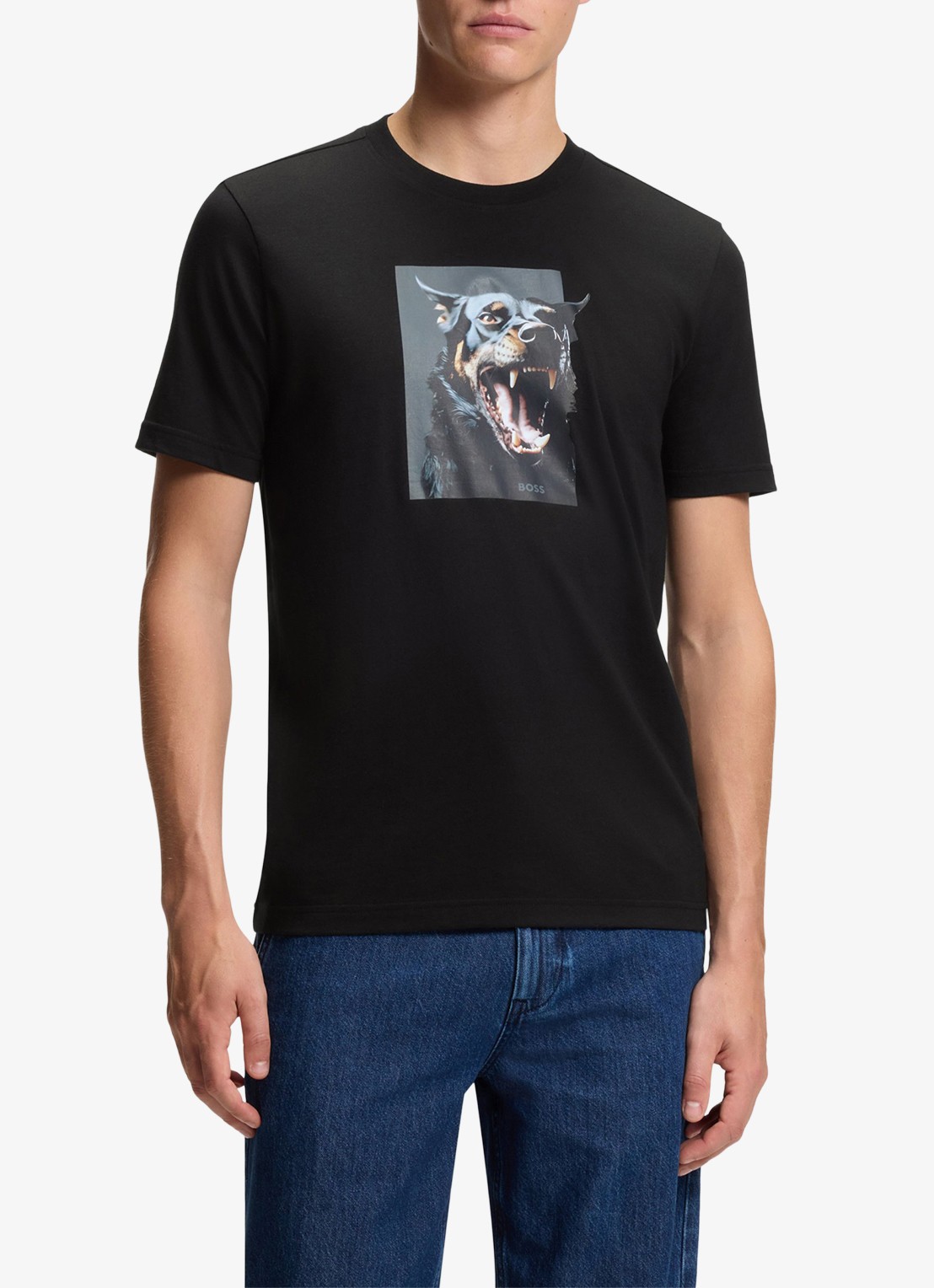 BOSS T-shirt met print - detail 4 zwart