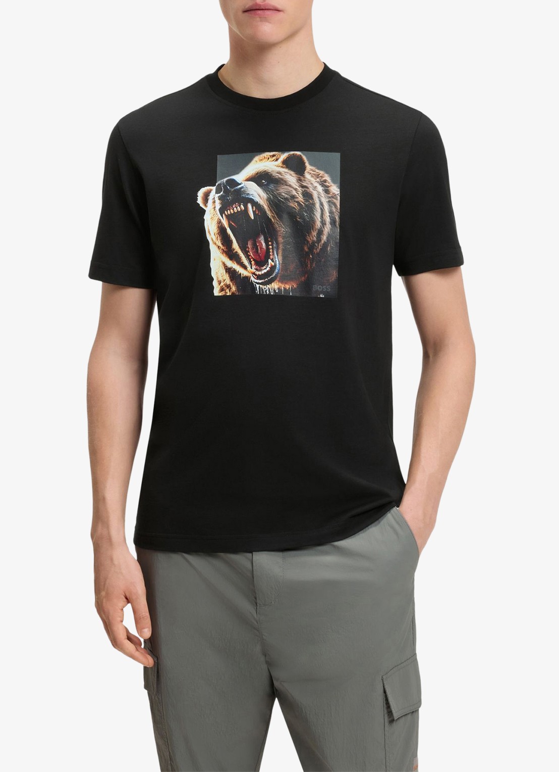 BOSS T-shirt met print - detail 4 diepzwart