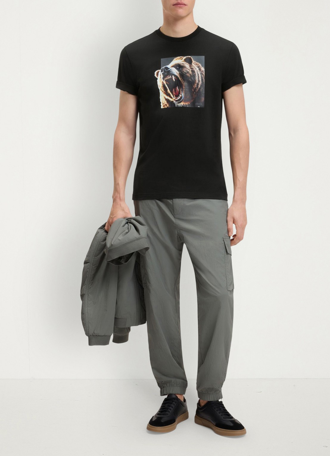 BOSS T-shirt met print - voorkant 2 diepzwart
