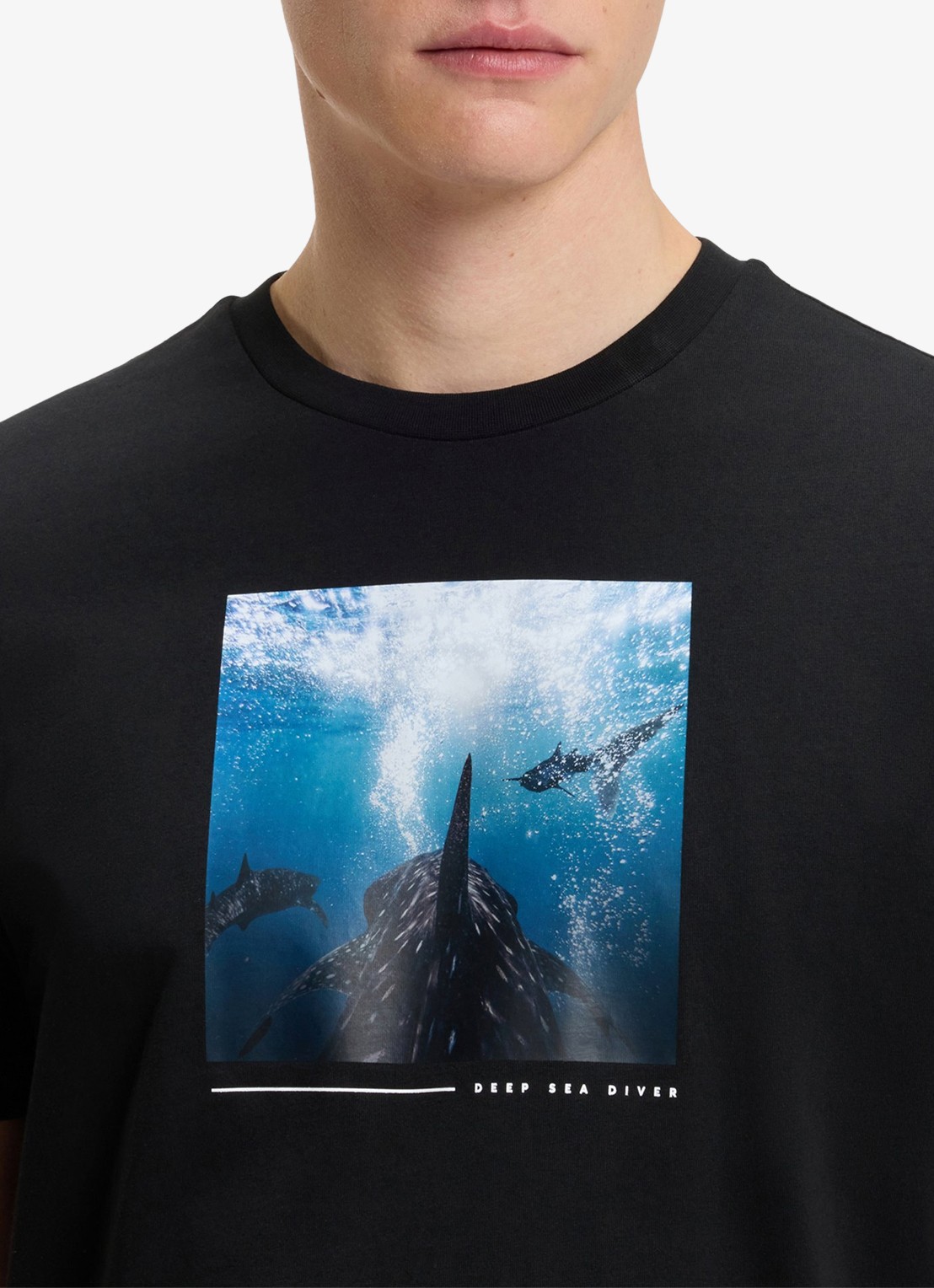 BOSS T-shirt met print  - detail 5 black-001 / zwart