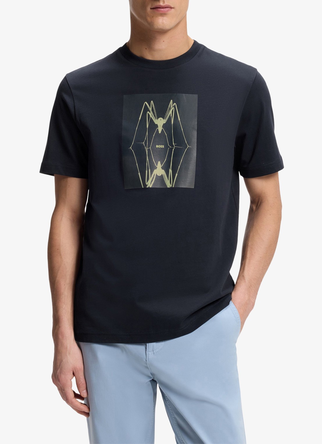 BOSS T-shirt met print  - detail dark blue-404 / blauw