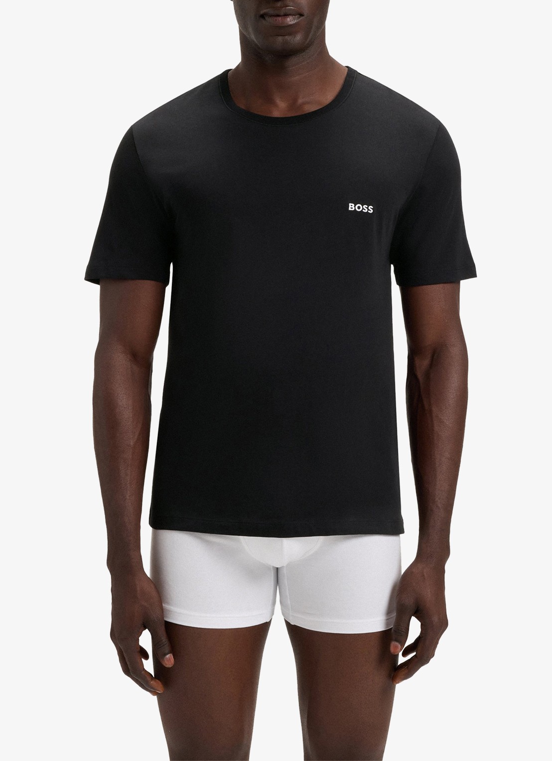 BOSS T-shirt met ronde hals in 3-pack - detail camel