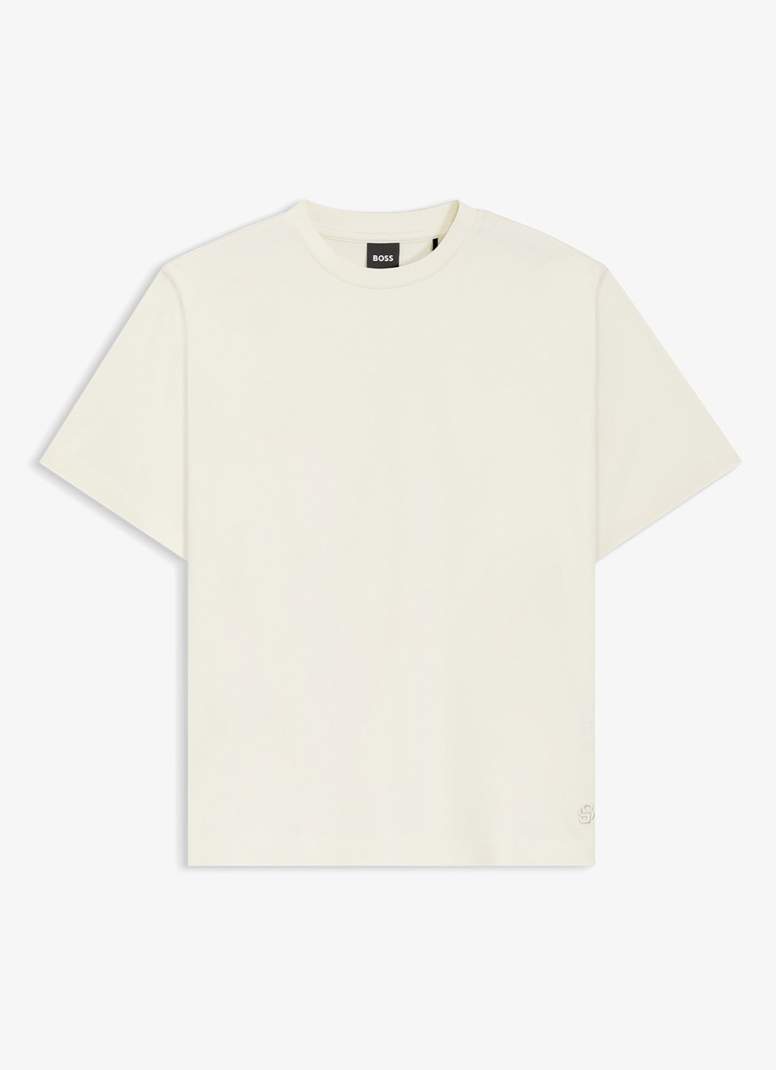 BOSS T-shirt met ronde hals - voorkant 2 creme