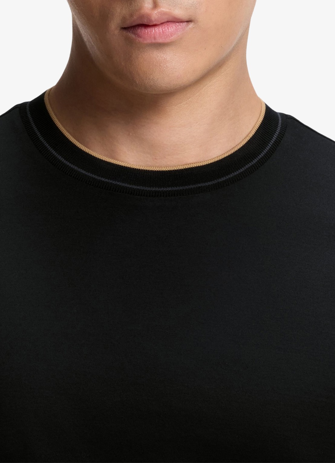 BOSS T-shirt met ronde hals - detail 2 zwart