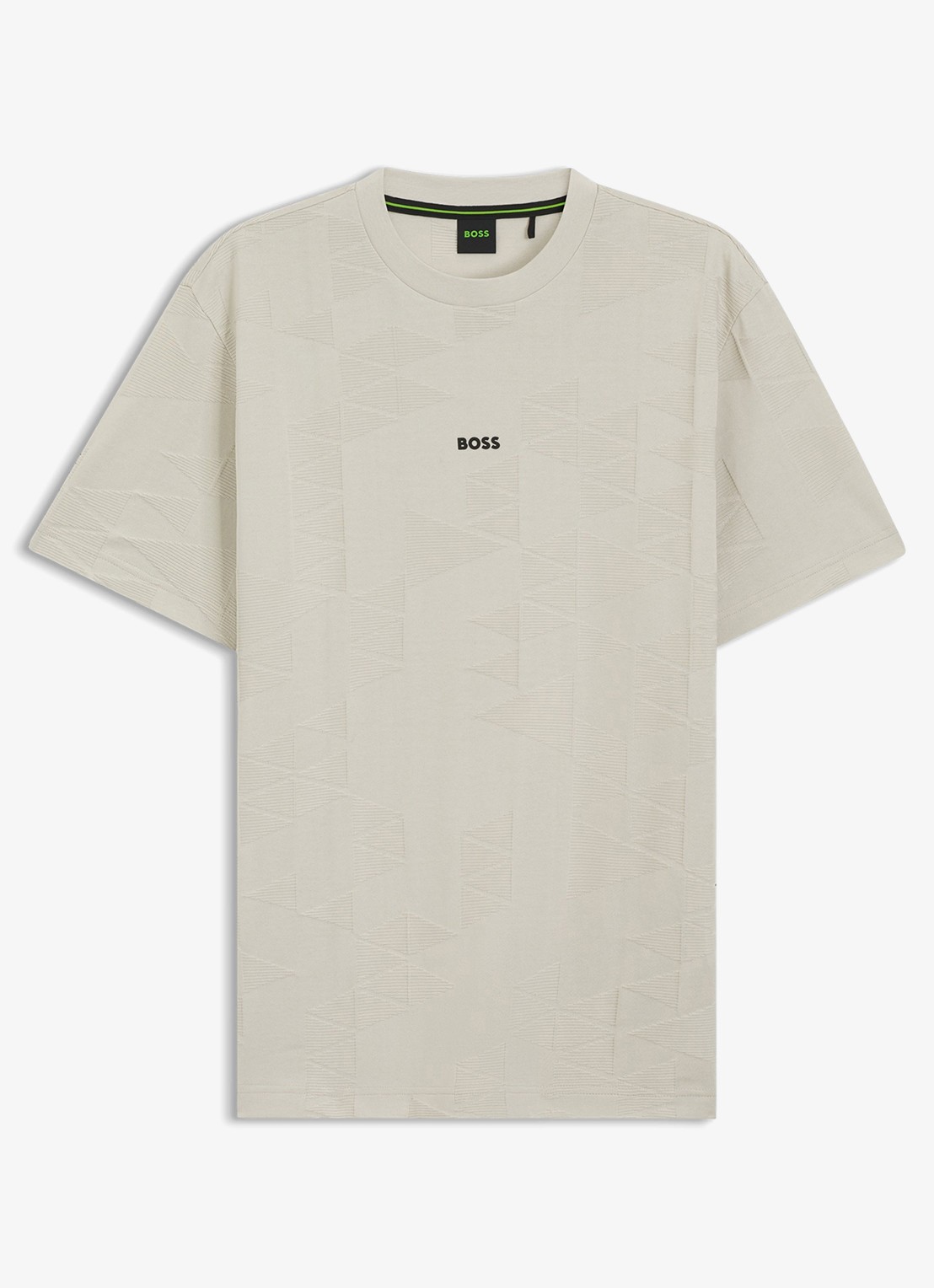 BOSS T-shirt met structuur - voorkant beige