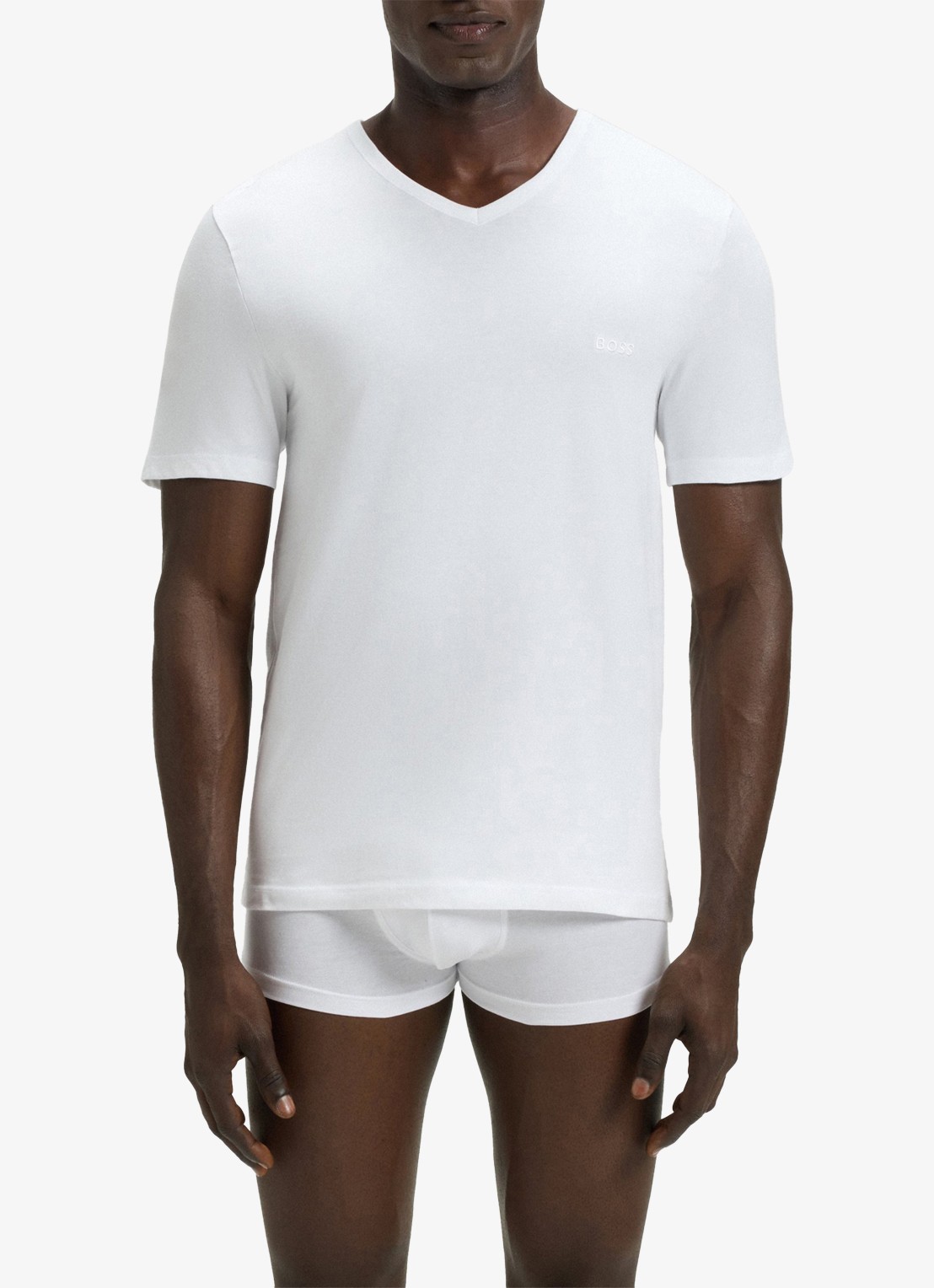 BOSS T-shirt met V-hals in 3-pack - detail 2 wit