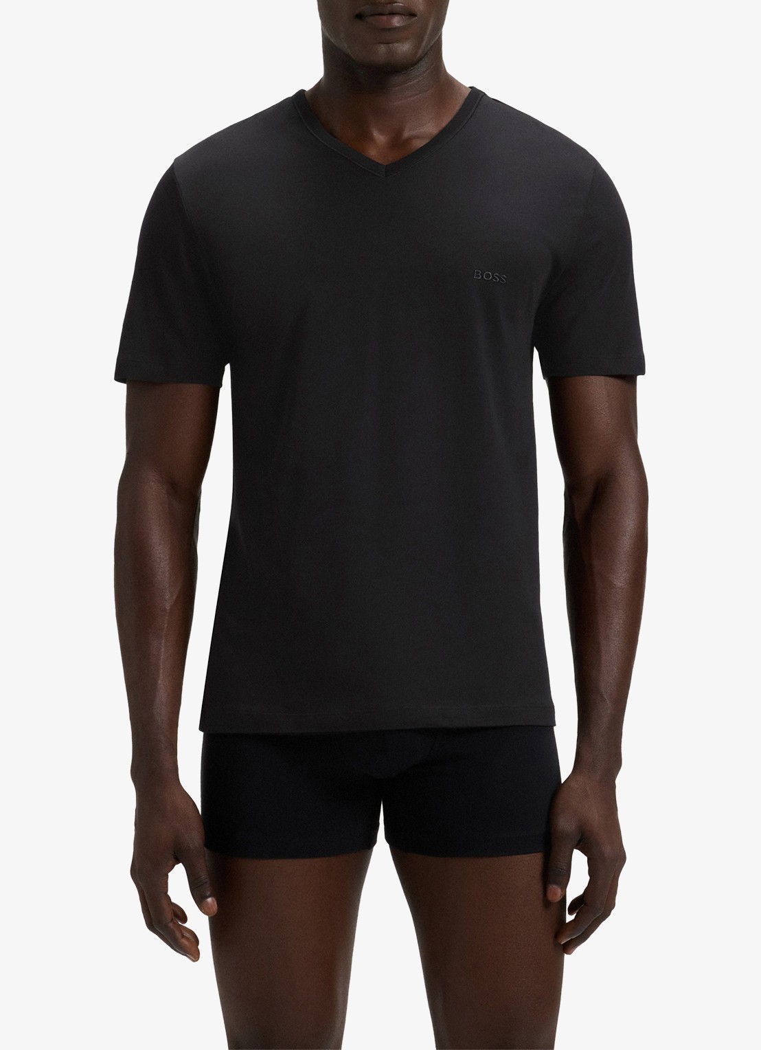 BOSS T-shirt met V-hals in 3-pack - detail 2 donkerblauw