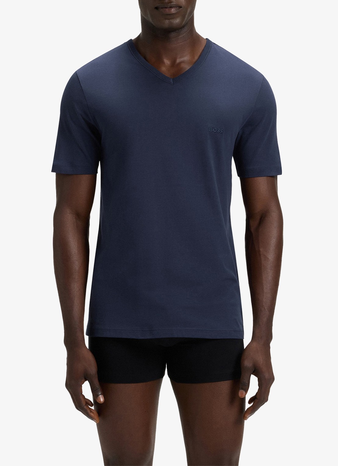 BOSS T-shirt met V-hals in 3-pack - detail 3 donkerblauw