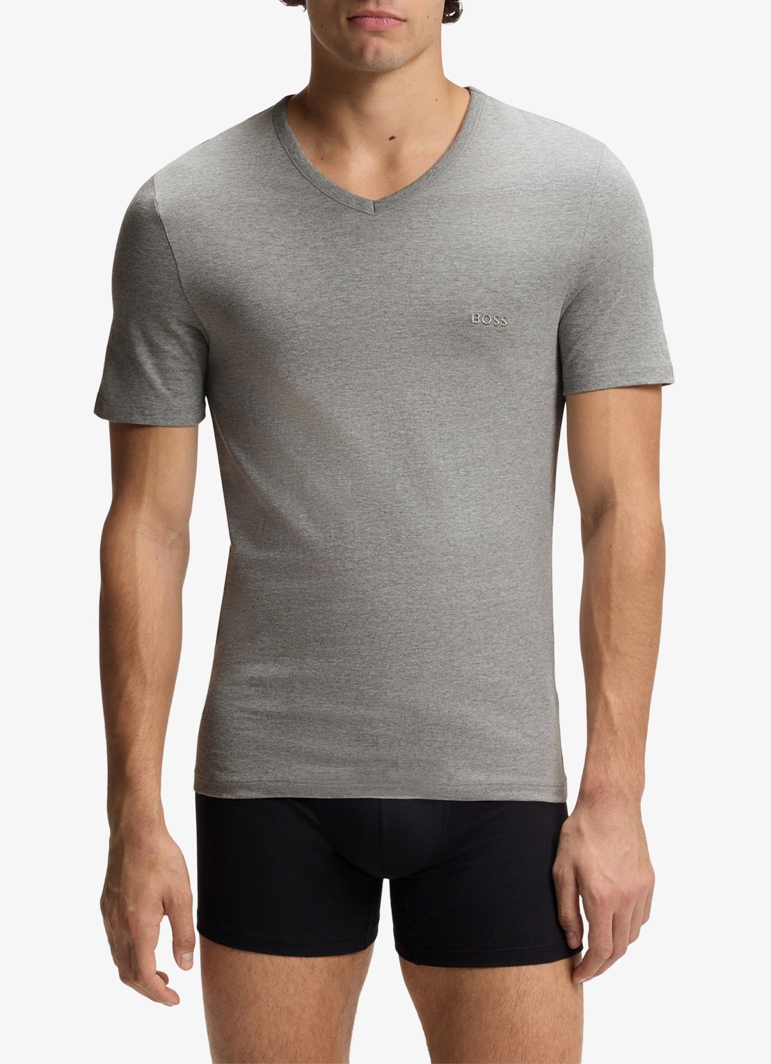 BOSS T-shirt met V-hals in 3-pack - detail 2 grijsmele
