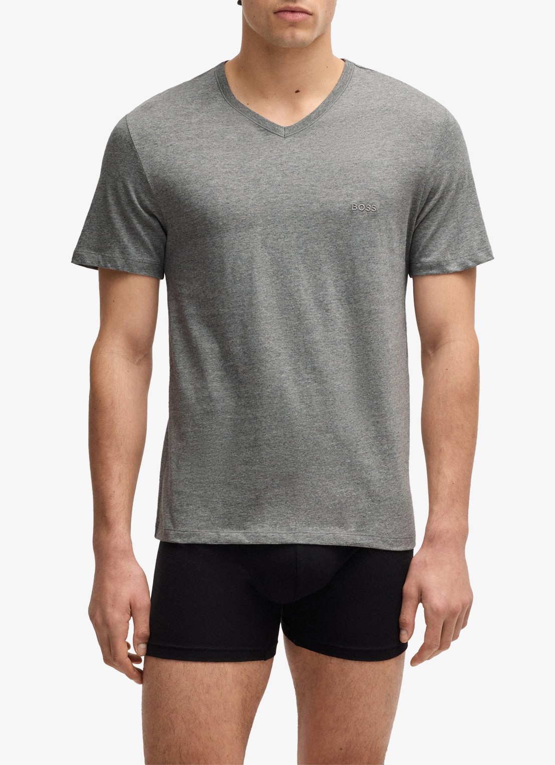 BOSS T-shirt met V-hals in 3-pack - detail 5 grijsmele