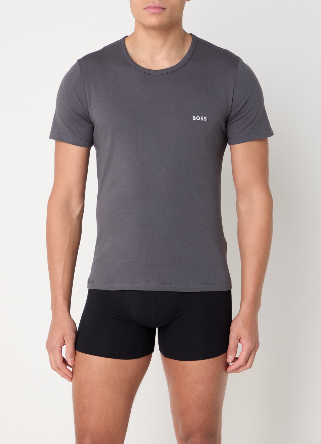 BOSS T-shirt van katoen in 3-pack - voorkant 3 legergroen