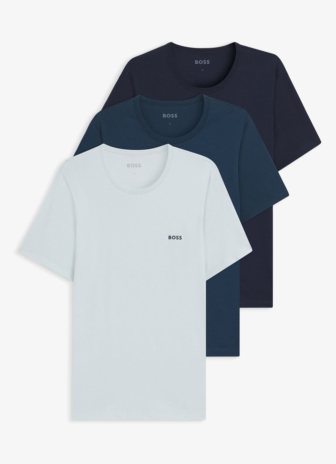 BOSS T-shirt van katoen in 3-pack - voorkant 3 zwart