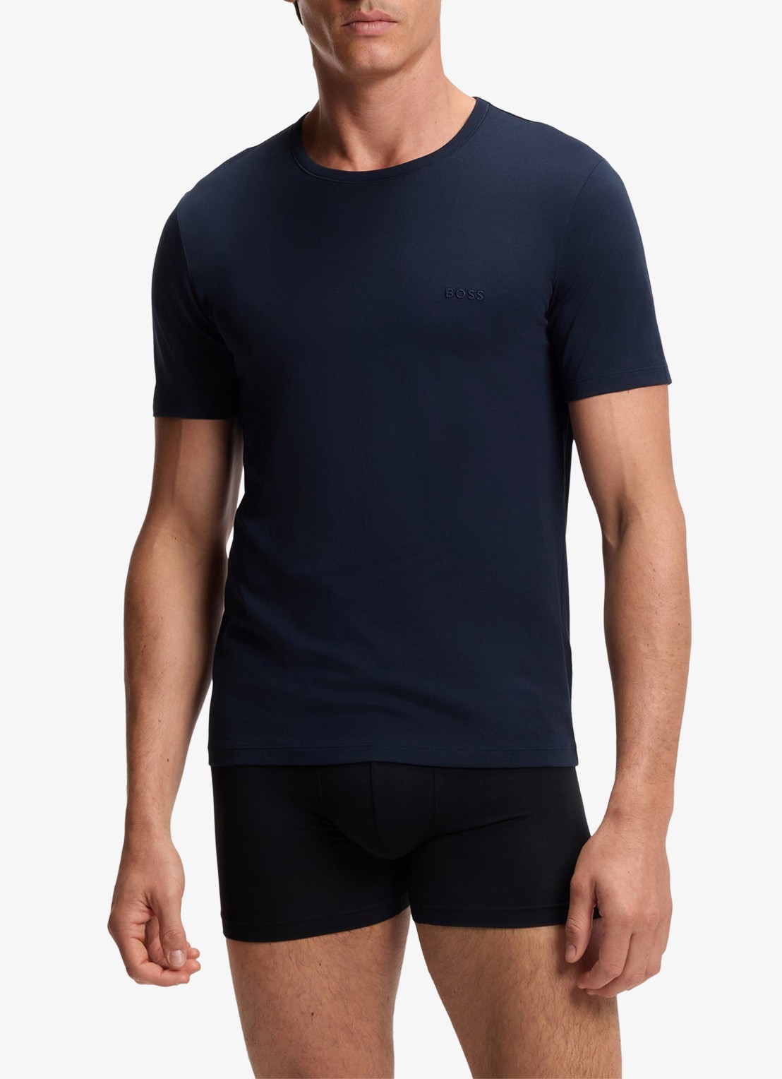 BOSS T-shirt van katoen in 3-pack - detail 4 donkerblauw