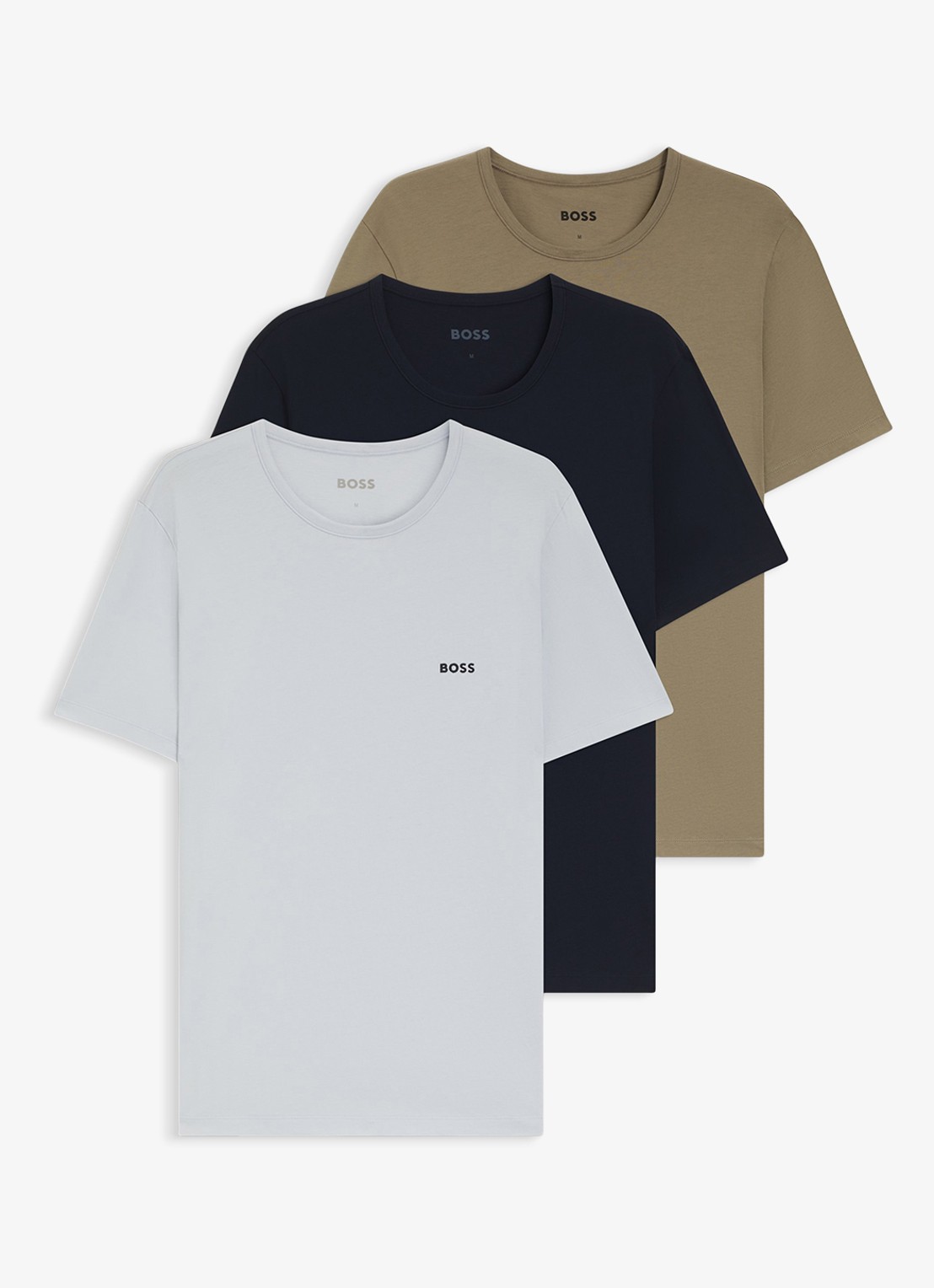 BOSS T-shirt van katoen in 3-pack - voorkant donkerblauw