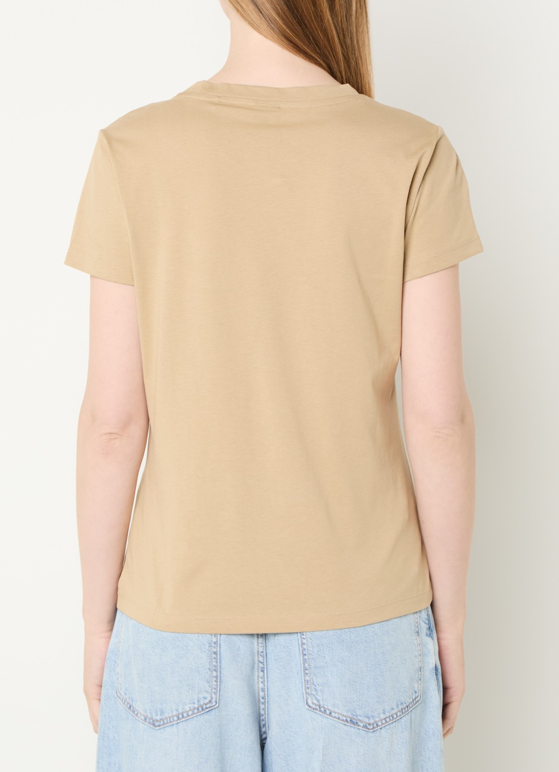 BOSS T-shirt van katoenen jersey met logodetail - achterkant 4 rust /copper-222 / beige
